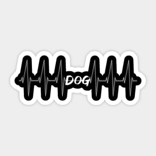 Heartbeat Dog Dog white - gift idea Sticker